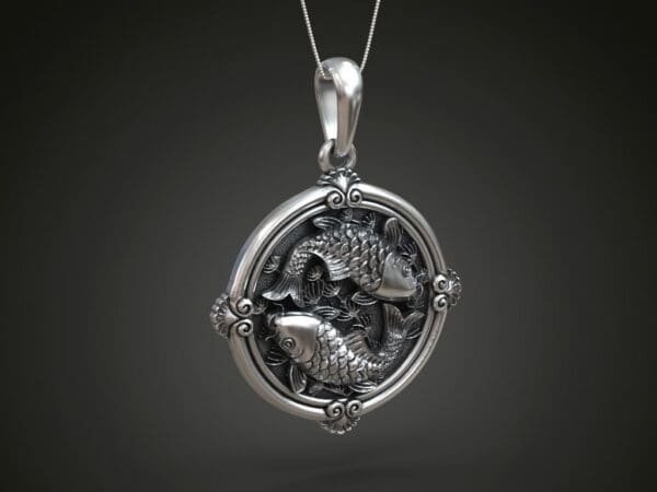 Yin Yang Koi Balığı Kolye - Görsel 3